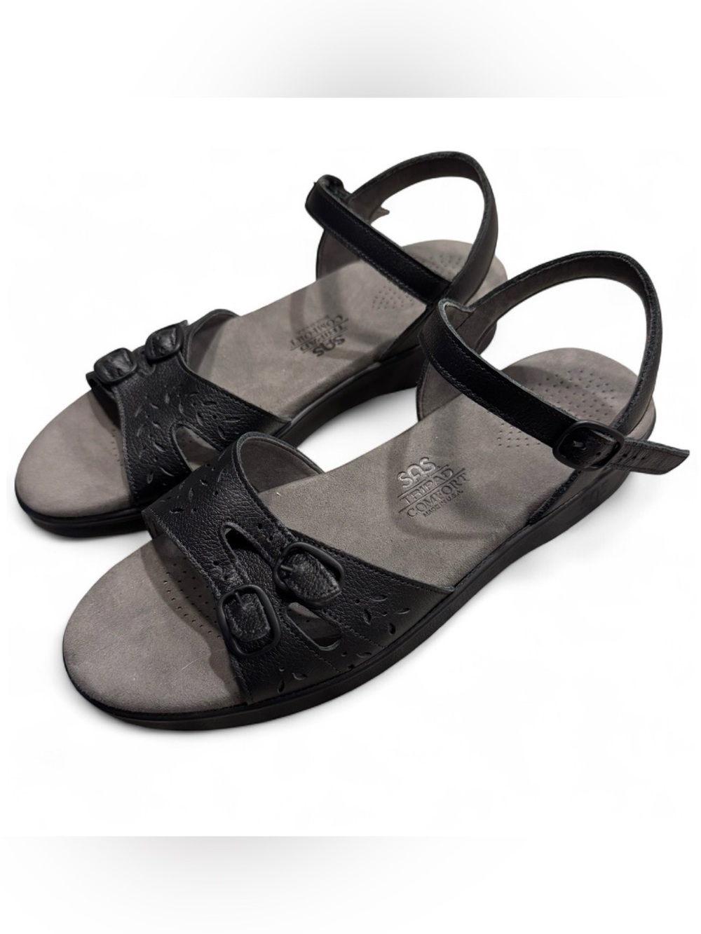 SAS Tripad Comfort Black Leather Slingback Sandals Women’s 8.5 Narrow Made USA